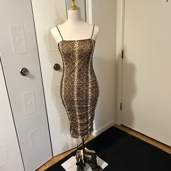Chocolate Brown Snake Skin design S “Fashion Nova” Dress - Picture 3 of 6